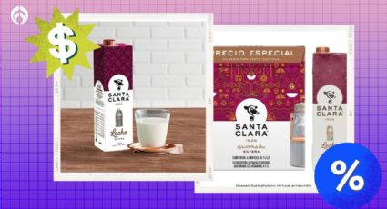 Bodega Aurrera remata la caja de leche Santa Clara que es pura de vaca y cremosita