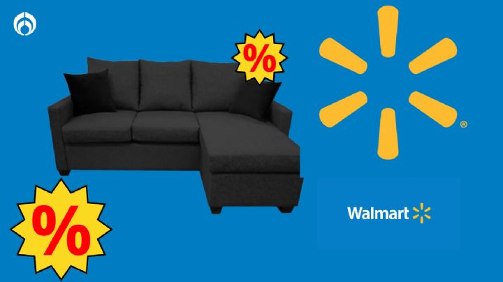 Walmart remata la sala esquinera con reposapiés; es de lino y tiene envío gratis