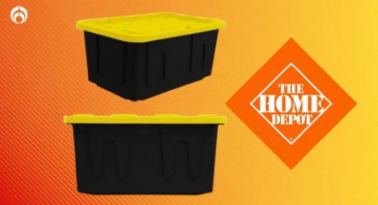 Home Depot remata cajas de plástico de uso rudo de 102 litros; perfectas para ordenar