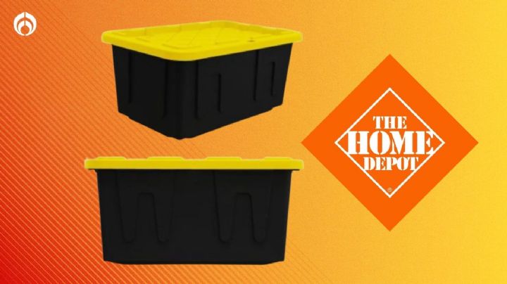 Home Depot remata cajas de plástico de uso rudo de 102 litros; perfectas para ordenar