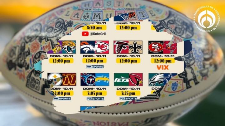 Semana 10 de NFL: Horario y por dónde ver todos los partidos de esta jornada