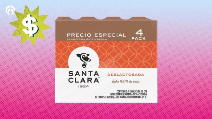 Soriana tiene baratísima la leche Santa Clara deslactosada 100% de vaca, para estómagos delicados