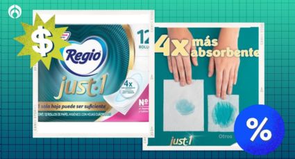 Soriana desploma el precio del papel de baño Regio Just-1 con hojas cuádruples super suaves y absorbentes