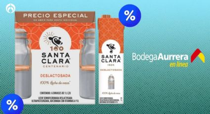 Aurrera desploma precio de caja de leche Santa Clara deslactosada, adicionada con vitaminas A y D