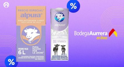 Bodega Aurrera remata caja de leche Alpura Deslactosada Light, adicionada con ácido fólico