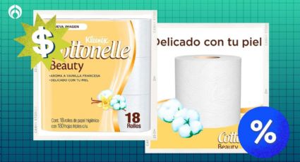 Chedraui desploma el precio del papel de baño Kleenex Cottonelle Beauty de 18 rollos con hojas triples