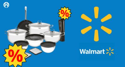 Walmart remata esta batería de acero inoxidable de 22 piezas; tiene un diseño moderno que le dará un toque elegante a tu cocina