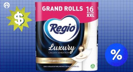 Soriana desploma el precio del paquete de 16 rollos del papel de baño de lujo Regio super suave y resistente