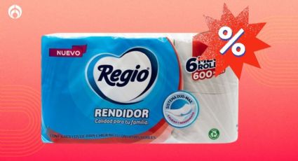 Tiendas 3B remata el paquete de 6 mega rollos de 600 hojas REGIO que es muy rendidor y suave