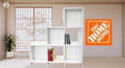 Home Depot remata el librero blanco de estilo escalera con 6 nichos