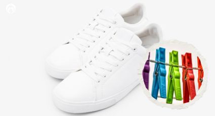 ¿Cómo colgar los tenis blancos luego de lavarlos para evitar manchas amarillas?