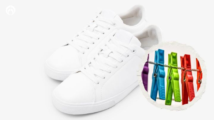 ¿Cómo colgar los tenis blancos luego de lavarlos para evitar manchas amarillas?