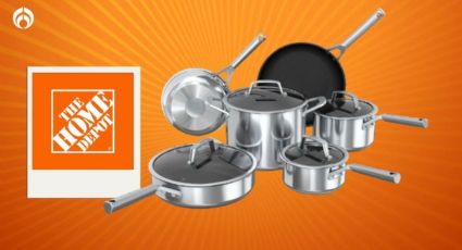 La batería de cocina Ninja de acero inoxidable pulido que no se despostilla y Home Depot remata