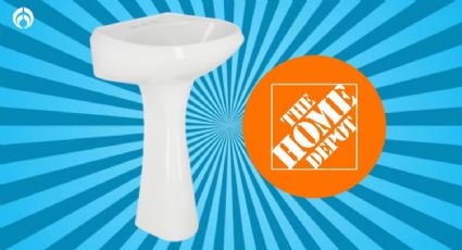 Home Depot aplica rebaja de locura en lavabo para baño con pedestal en color blanco brillante