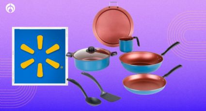 Walmart vende baratísima la batería de cocina Ekco de alumino color azul con poderoso antiadherente