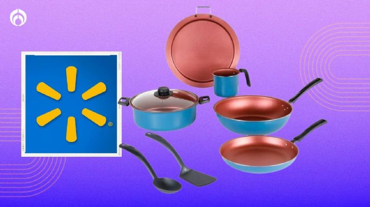 Walmart vende baratísima la batería de cocina Ekco de alumino color azul con poderoso antiadherente