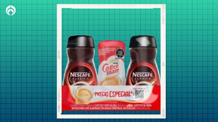 Sam's Club tiene baratísimo el combo de 2 frascos de Nescafé para 350 tazas y 1 bote de Coffee Mate