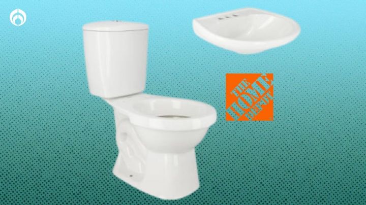 Home Depot tiene a precio de ganga el paquete de lavabo y sanitario esmaltado que evita malos olores