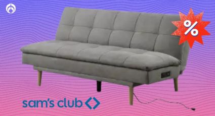 Sam's Club rebaja futón reclinable de 3 posiciones con USB incluído y patas de madera maciza