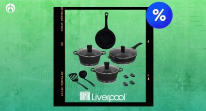 Liverpool remata batería de cocina Kochstelle Basics con mármol antiadherente al que nada se le pega