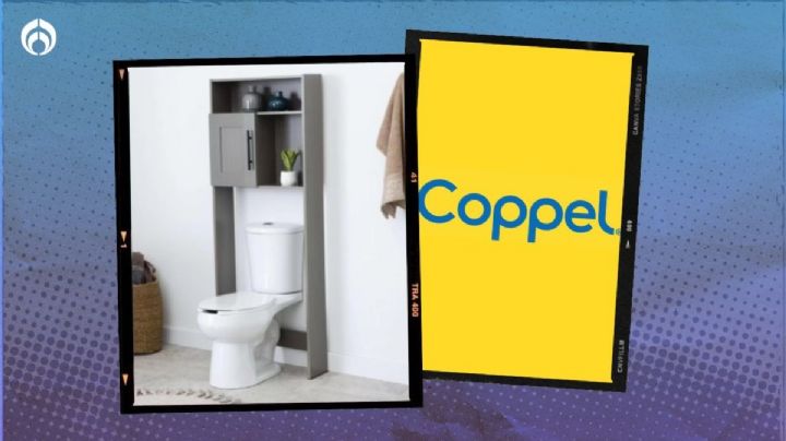 Coppel rebaja organizador para baño con 2 repisas y puerta que no ocupa nada de espacio