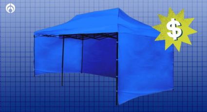 Walmart hace descuentazo a carpa azul impermeable de 6x3 m con pared desmontable