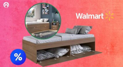 Walmart remata base para cama con cajones de madera fina, extra grandes, fácil y rápido de armar