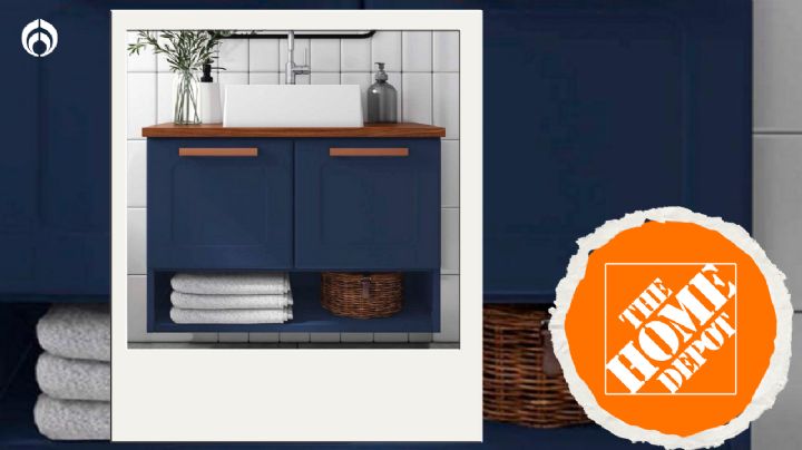 Home Depot vende baratísimo un mueble para baño flotante en color elegante y que oculta las manchas