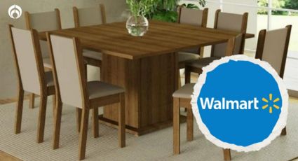 Walmart remata sofisticado comedor de madera con 8 sillas acolchadas