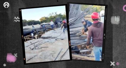 Accidente en el Tren Maya: colapsa estructura sobre dos trabajadores (FOTOS)