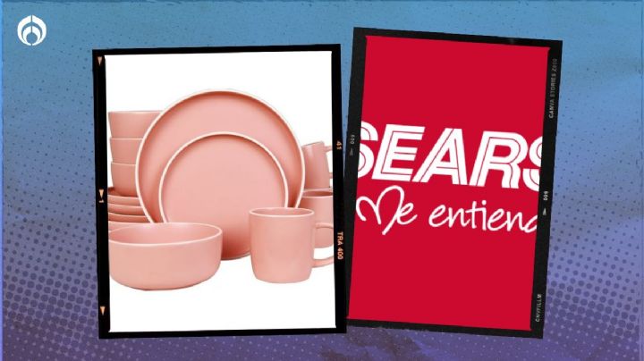 Sears: elegante vajilla de porcelana rosa con 16 piezas está a precio de ganga