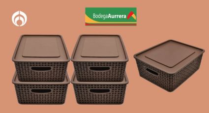 Bodega Aurrera vende casi regalada estas cajas organizadoras tipo rattan