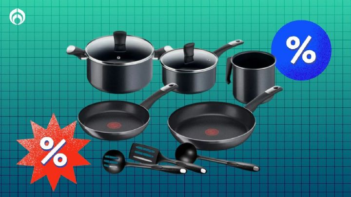 ¿Qué tan buena es la batería de cocina T-Fal de lujo de 10 piezas que Bodega Aurrera está rematando?