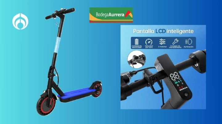 Bodega Aurrera vende baratísimo este scooter eléctrico plegable que soporta hasta 120 kilos