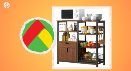 Bodega Aurrera remata mueble para organizar tu cocina, ideal para espacios pequeños