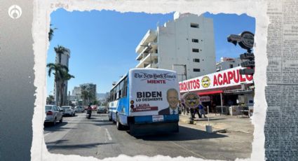 Biden 'pasea' por Acapulco: circulan anuncios con su imagen en camiones (VIDEO)