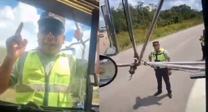 (VIDEO) Guardia Nacional lanza llave de cruz a tráiler y lesiona a chofer en Quintana Roo