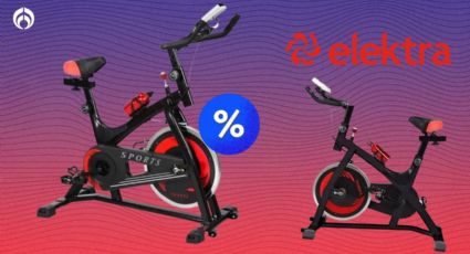 Elektra remata bicicleta fija de spinning con pantalla que mide calorías, pulso y distancia