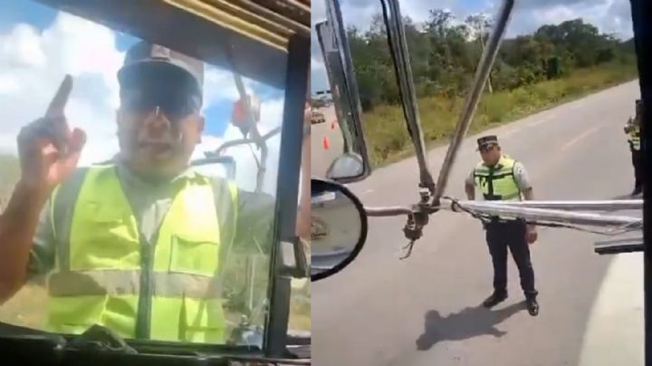 (VIDEO) Guardia Nacional lanza llave de cruz a tráiler y lesiona a chofer en Quintana Roo