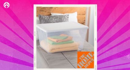 Ahorra en Home Depot con esta oferta: caja de plástico transparente de 53 litros de alta resistencia