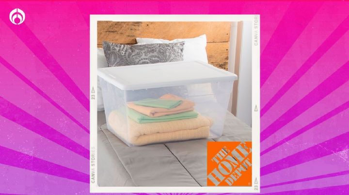 Ahorra en Home Depot con esta oferta: caja de plástico transparente de 53 litros de alta resistencia