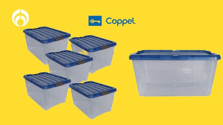Coppel puso a buen precio este paquete de 5 contenedores de 42 litros super resistentes