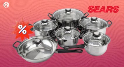 Sears remata batería de cocina Magefesa con termodifusor, ¡incluye 12 piezas!