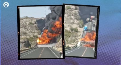 (VIDEO) Impactante explosión: choque de dos pipas en Oaxaca causa cierre de carretera