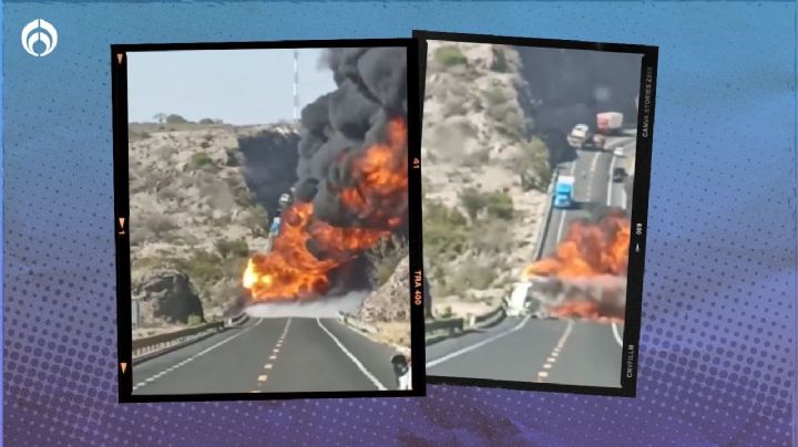 (VIDEO) Impactante explosión: choque de dos pipas en Oaxaca causa cierre de carretera