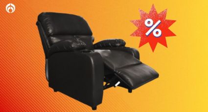 Home Depot hace rebajota a sillón reposet en acabado similpiel, ¡es multiposiciones!