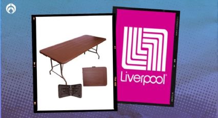 A días de la Venta Nocturna Liverpool 2024: la mesa plegable tipo madera a mitad de precio