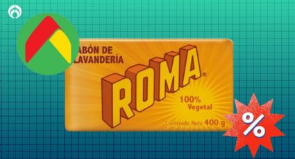 Bodega Aurrera está rematando el jabón Roma en barra poderoso contra manchas difíciles