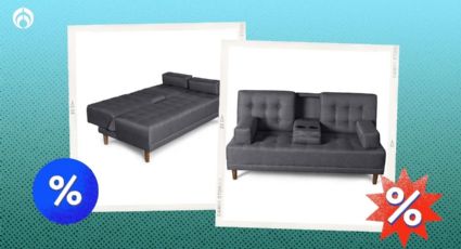 Suburbia tiene en remate sillón de lino con espuma de gel elástica, portavasos, ¡y se hace cama!