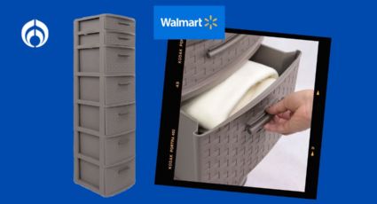 Walmart rebaja esta práctica cajonera tipo rattan de 7 niveles, ideal para casa u oficina